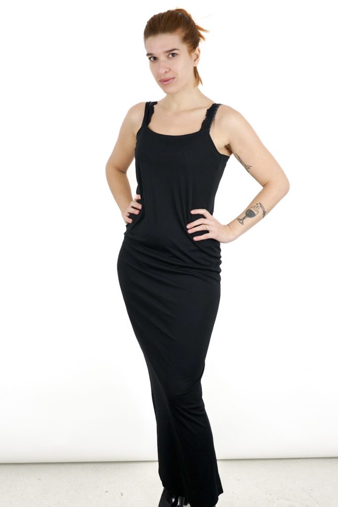 timeless black vintage 90s spaghetti strap dress