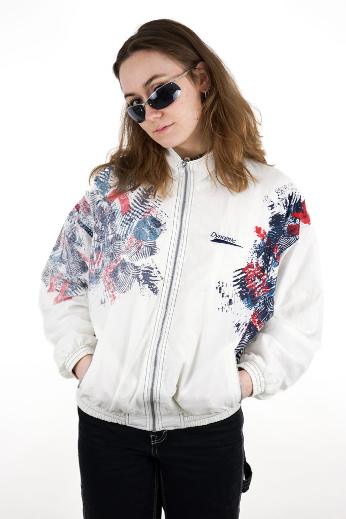 funky vintage 80s abstract patterned dynamic unisex track jacket