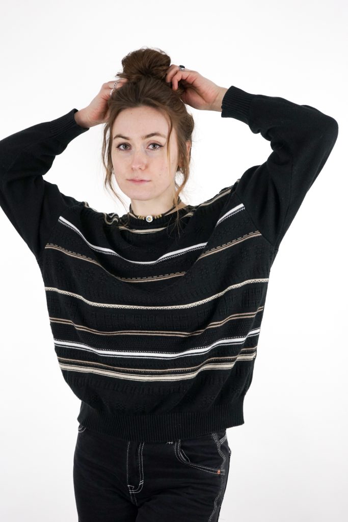 grungy striped dark vintage 90s indie sweater
