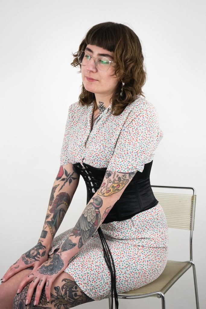 unique handmade vintage 80s pure silk polkadot dress