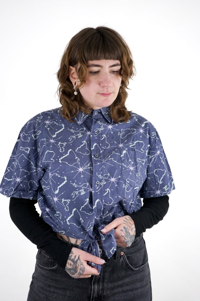 unisex vintage 90s star patterned dad shirt