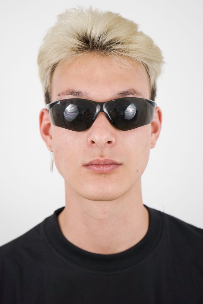 Iconic monochrome vintage 90s cyber sunglasses