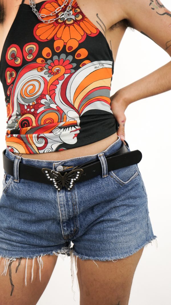 Iconic vintage 90s rhinestone butterfly belt
